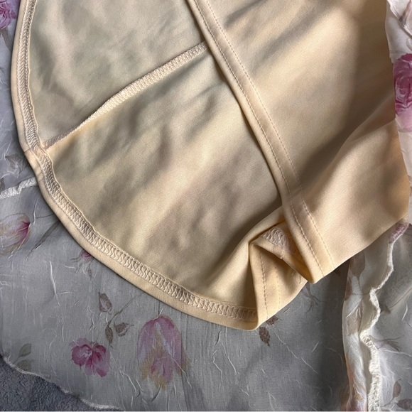 Vintage 90s Y2K Byer Too Midi Ruffle Hem Crinkle Chiffon Floral Slip Dress - Picture 9 of 12